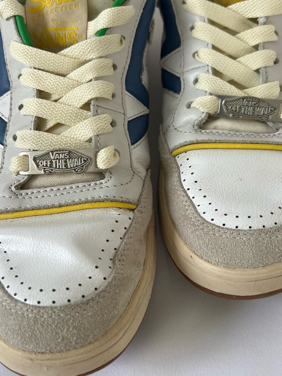 Vans Other - Vans Lowland Serio Collection ComfyCush Men Size 10.5 White, Blue Green Retro